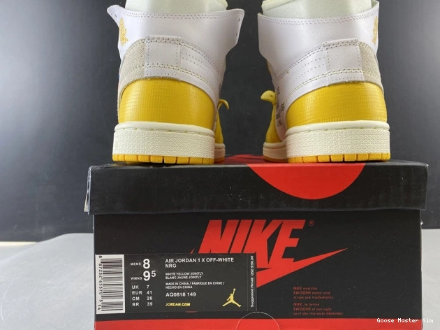 Powder Air NRG AQ0818-149 White Dark 1 Off-White Jordan x Yellow-Cone 0817